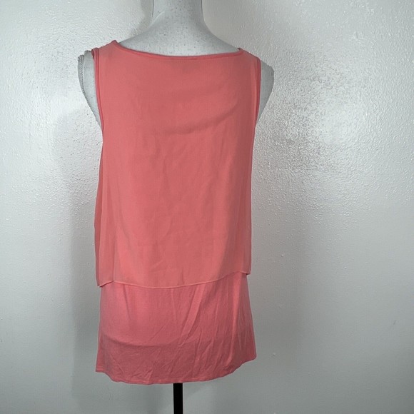 Vince Camuto Blouse Women Medium Pink Sleeveless Tiered Tank Top - Picture 4 of 11